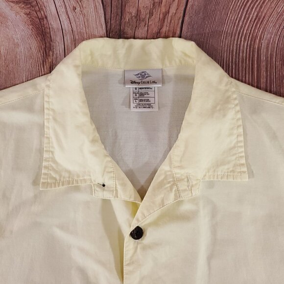 Rare Disney Cruise Line Mens Large Mickey Surfing Palm Tree Hawaiian Camp Shirt - Picture 6 of 16